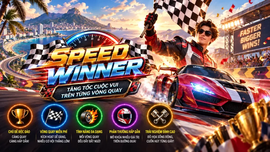 Logo GO99 SPEED WINNER với biểu tượng giải trí trực tuyến và trò chơi bài